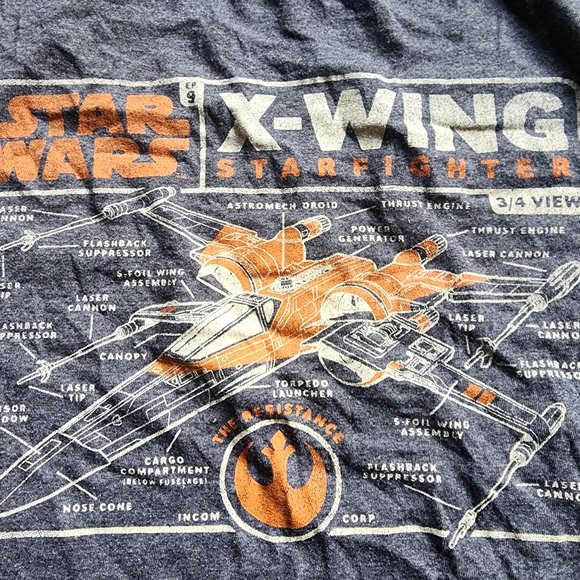 Men's Star Wars X-Wing Starfighter Diagram Tee Size Medium - Picture 4 of 4